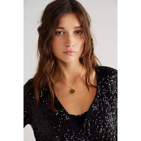 Free People Christa Sequined Romper